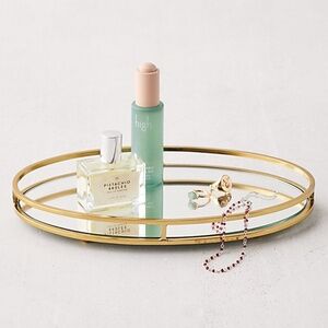 Urban Outfitters Kayla Oval Mirrored Tray in Gold